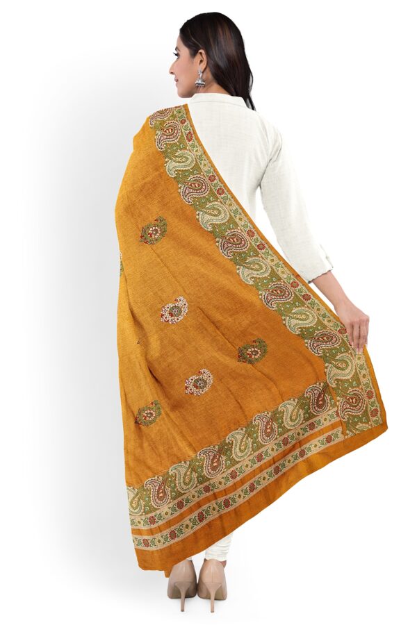 Embrace Timeless Luxury with Vibrant Kadhuwa Woven Woolen Shawl - Image 2