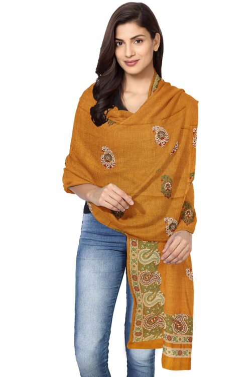 Embrace Timeless Luxury with Vibrant Kadhuwa Woven Woolen Shawl